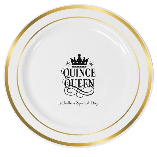 Quince Queen Premium Banded Plastic Plates